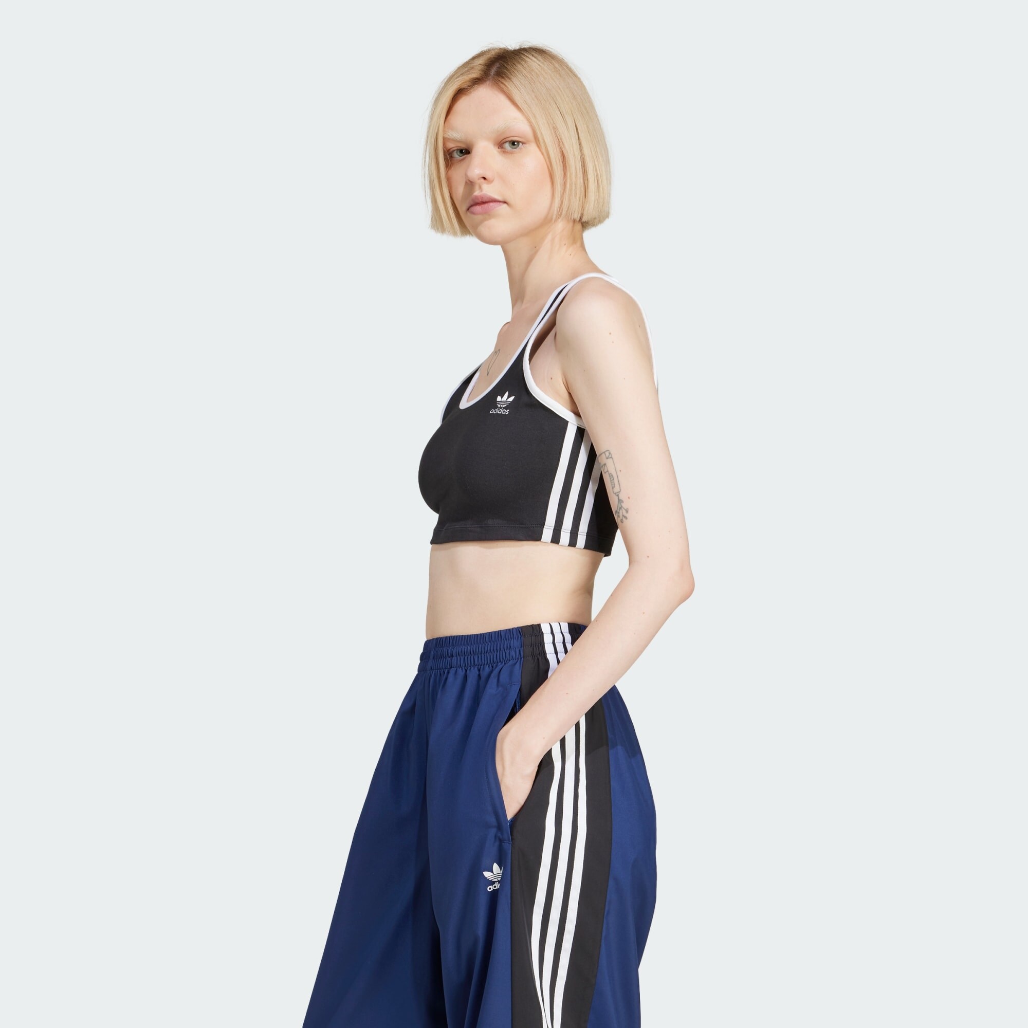 ADIDAS ORIGINALS Top 'Adicolor'  fekete / fehér termék 2. képe