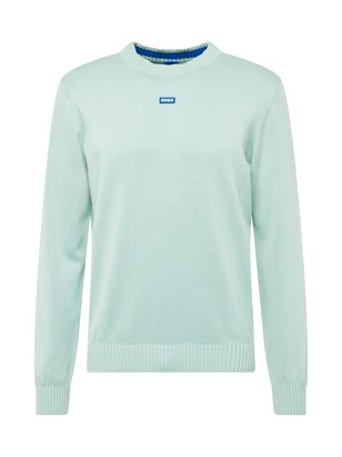 HUGO Trui ‘San Cosmo’ Blauw / Mintgroen