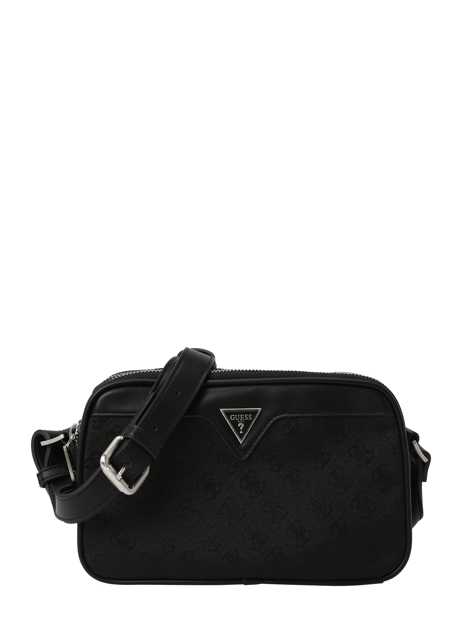 GUESS Чанта за през рамо тип преметка 'VEZZOLA'  антрацитно черно / черно