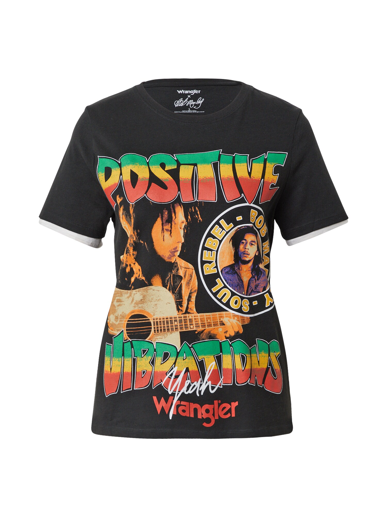 WRANGLER Tričko 'VIBRATIONS'  zmiešané farby / čierna