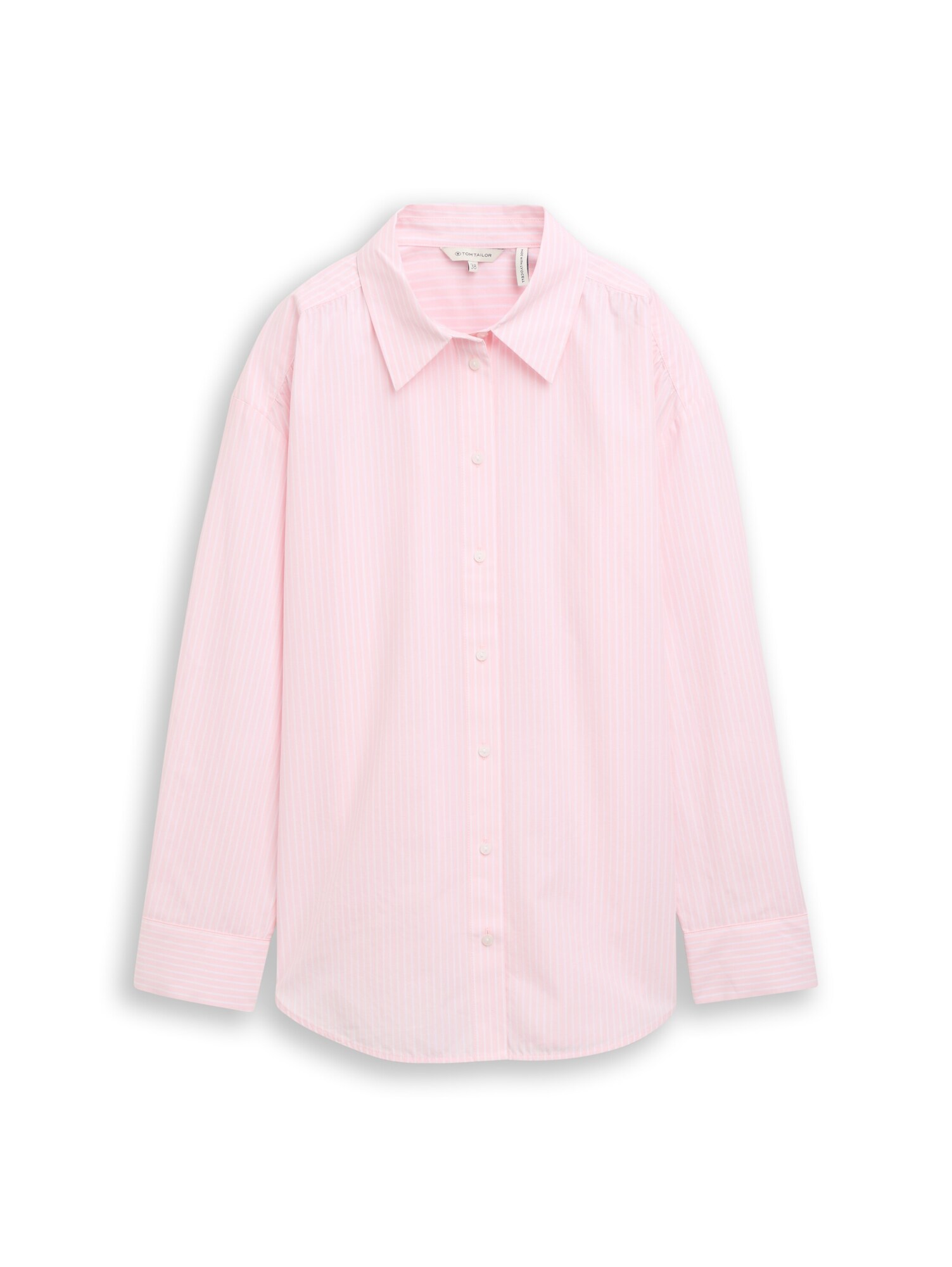 TOM TAILOR Bluză roz pastel / alb