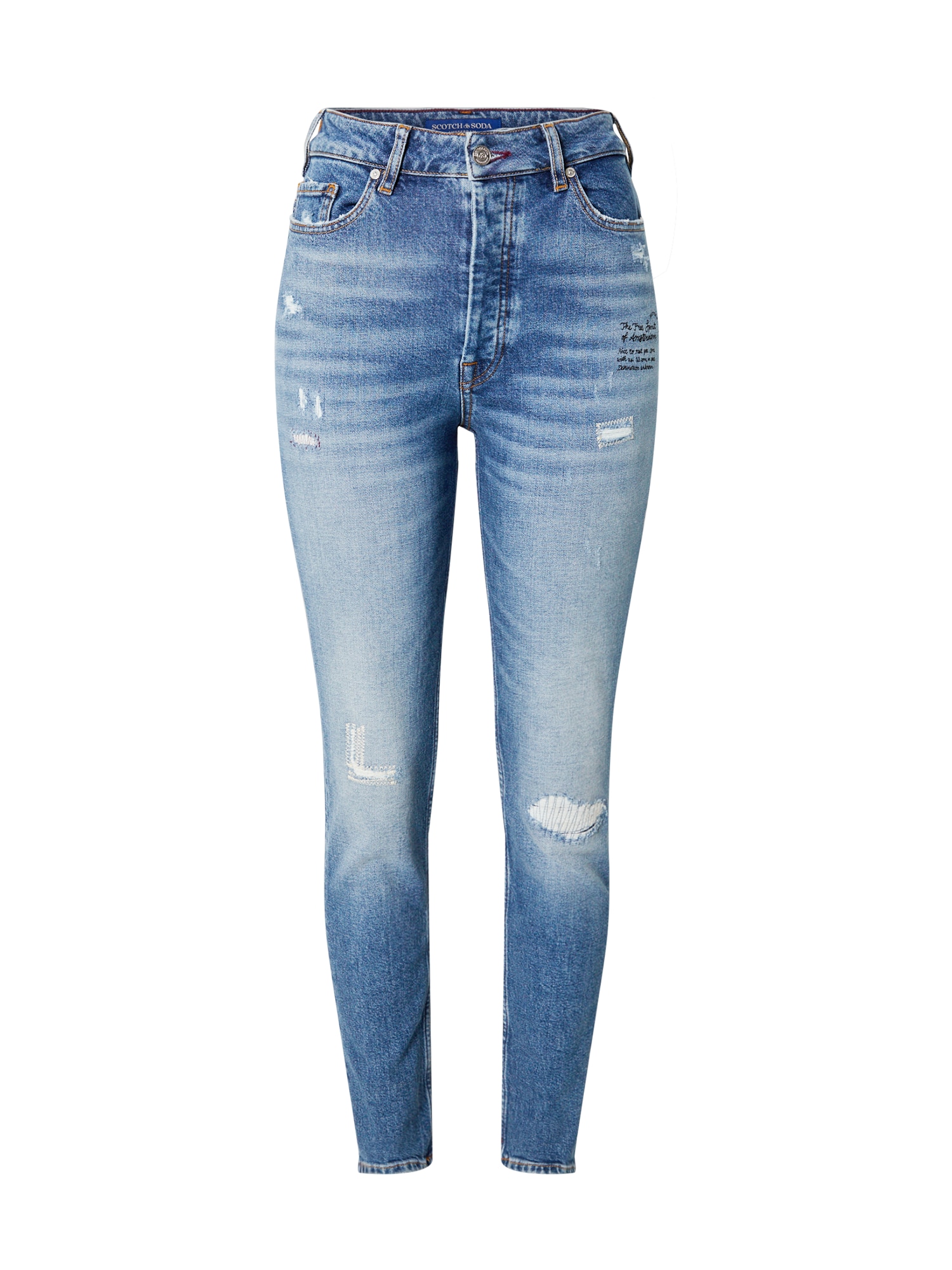 SCOTCH & SODA Farmer 'The Line high rise skinny in organic cot' kék farmer akciós termékkép 1