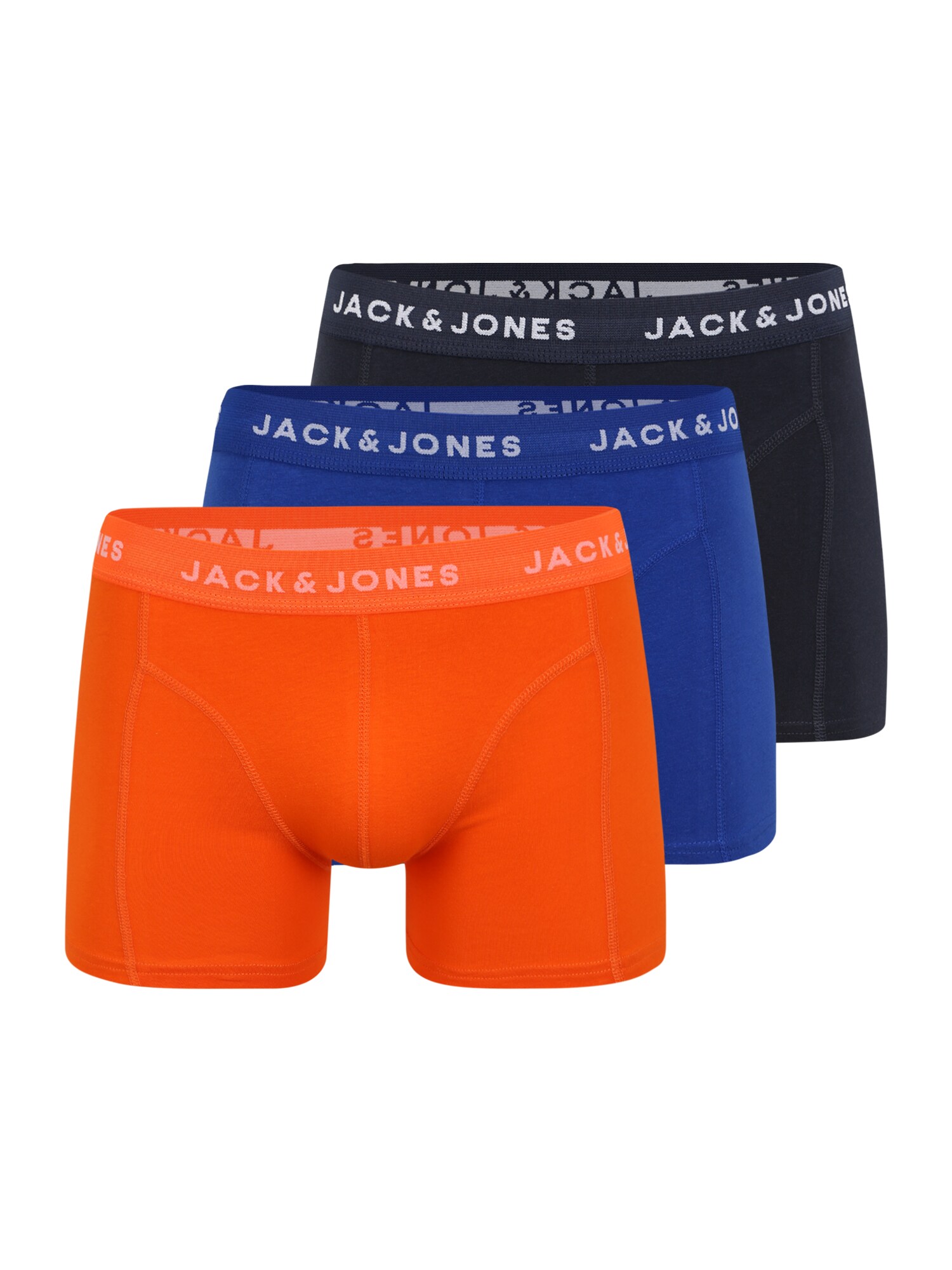 JACK & JONES Boxer trumpikės  mėlyna / tamsiai oranžinė / tamsiai mėlyna