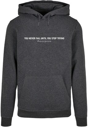 Merchcode Sweatshirt ‘Never Give Up’ Donkergrijs / Wit