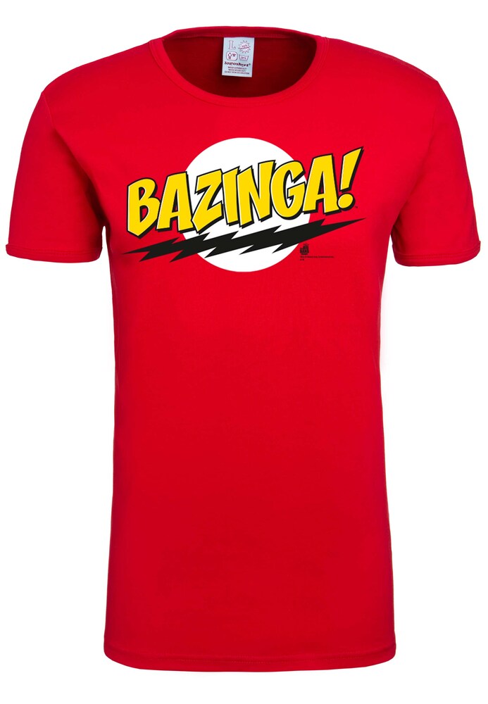 LOGOSHIRT T-Shirt 'Big Bang Theory | Bazinga' Herren Größe XL rot