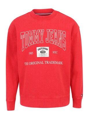 Tommy Jeans Sweatshirt Rosa / Knalrood / Zwart / Wit