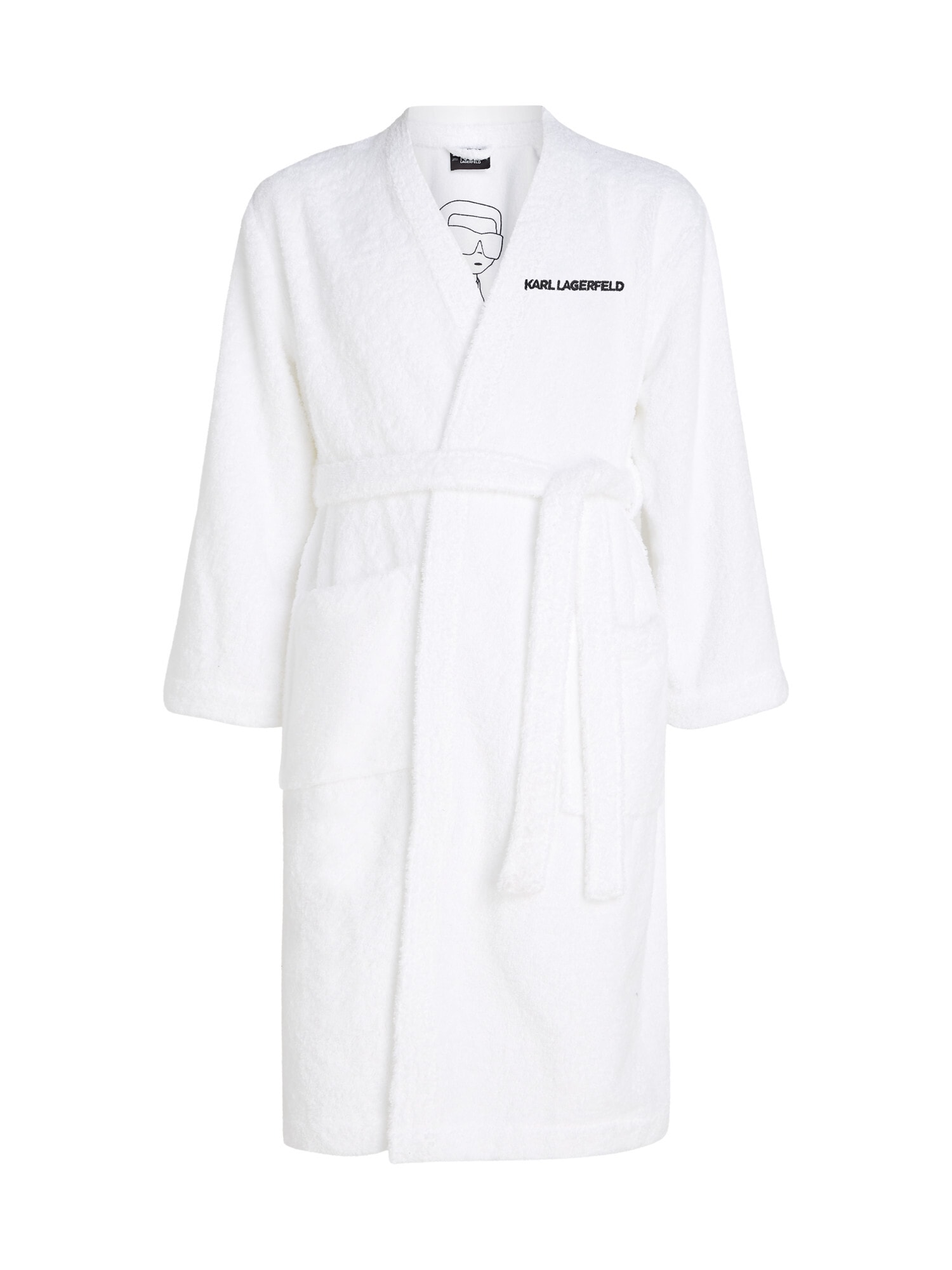 Karl Lagerfeld Дълъг халат за баня 'Ikonik 2.0'  бяло