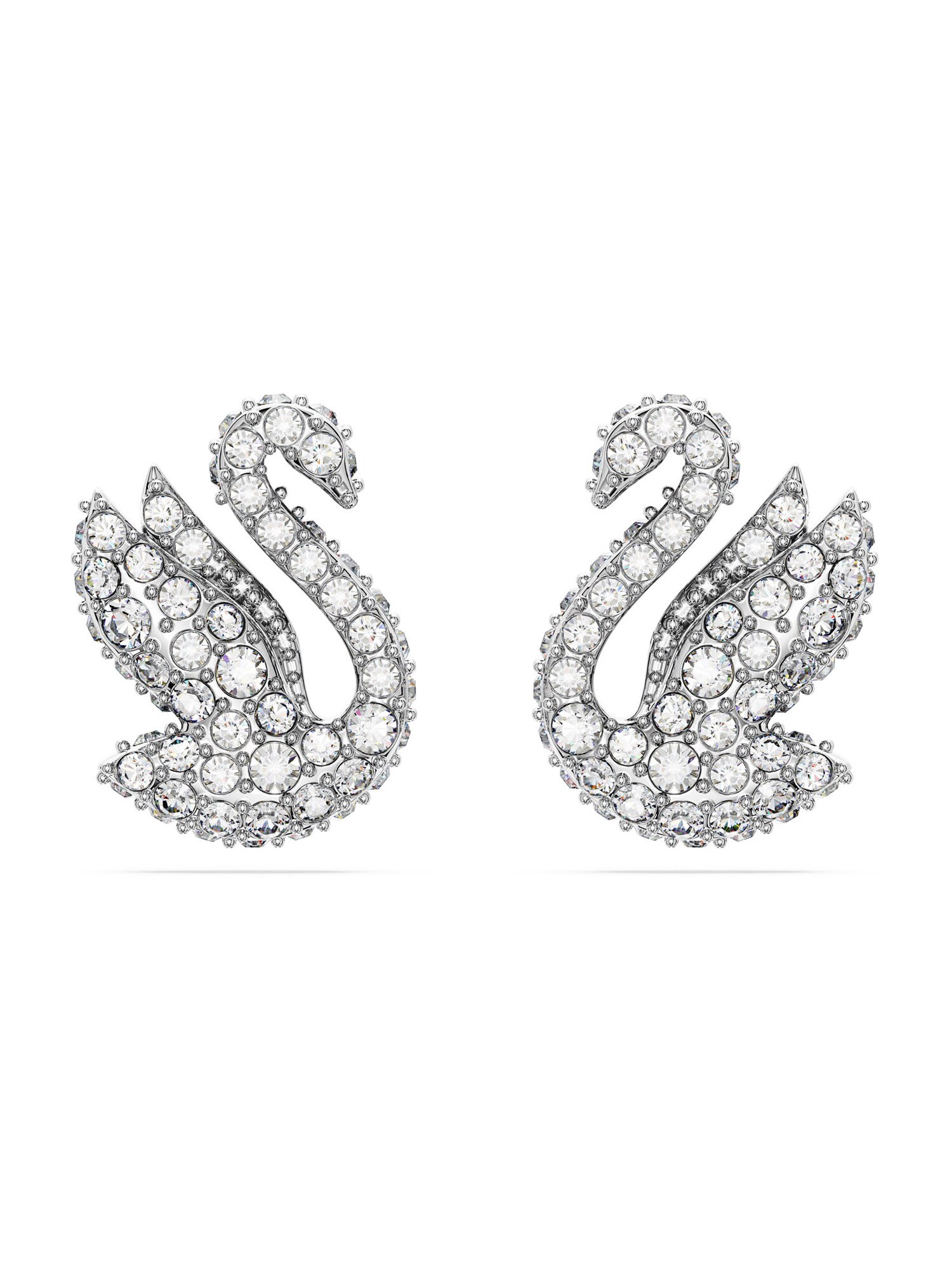 Swarovski Náušnice 'Swan stud earrings'  strieborná / priehľadná