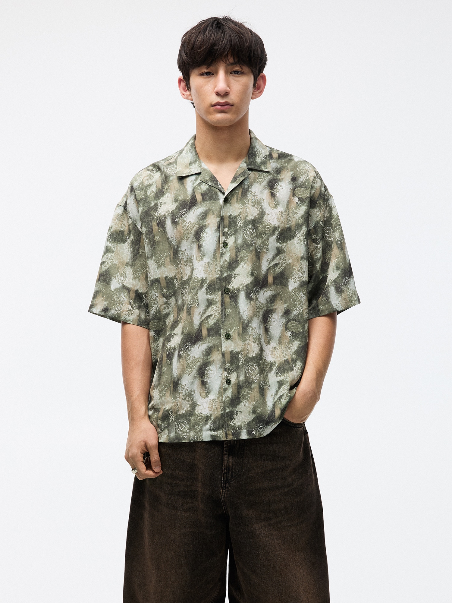 Pull&Bear Ing  krém / sötét bézs / olíva termék 2. képe