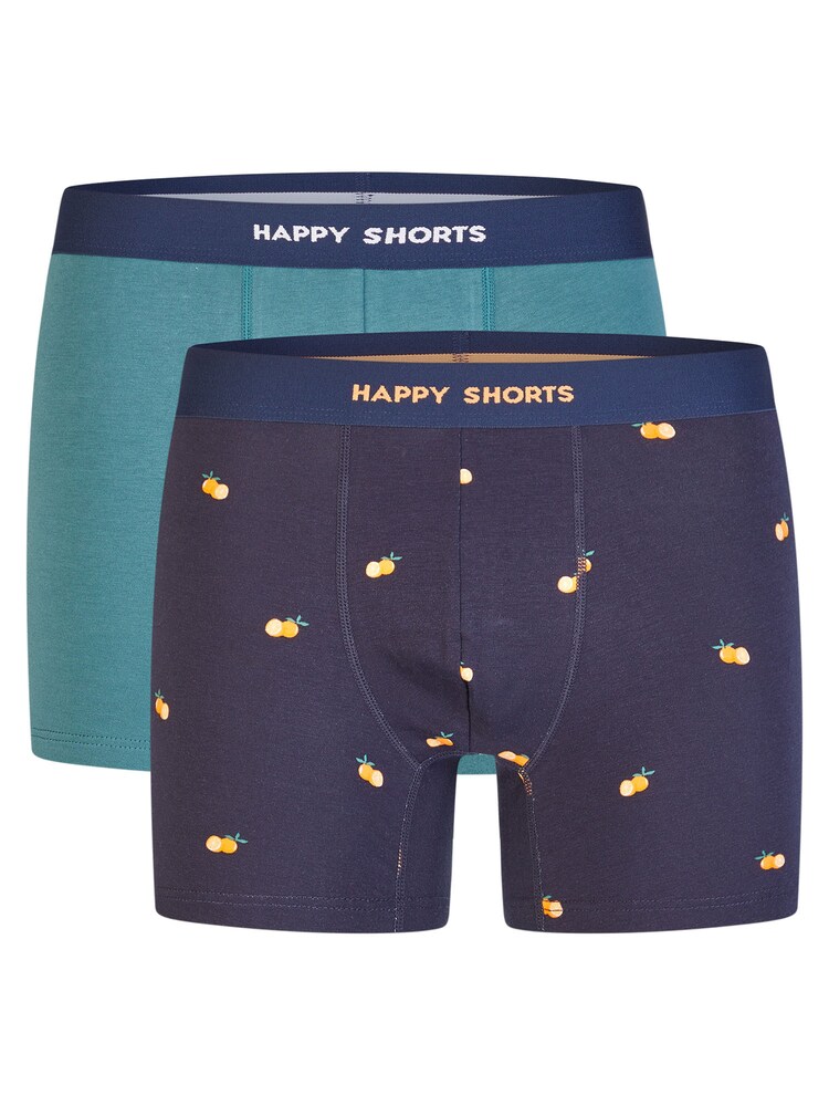 Happy Shorts Boxer ' Jersey ' Herren Größe M türkis / dunkelblau