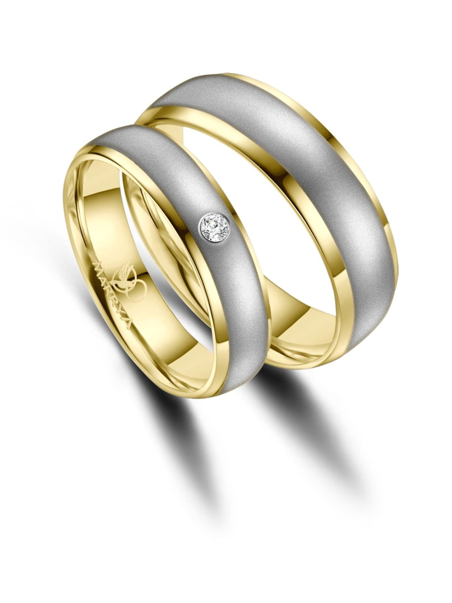 Ring 'MARRYA ES-14 Ehering aus Edelstahl Silberfarben & Goldfarben'