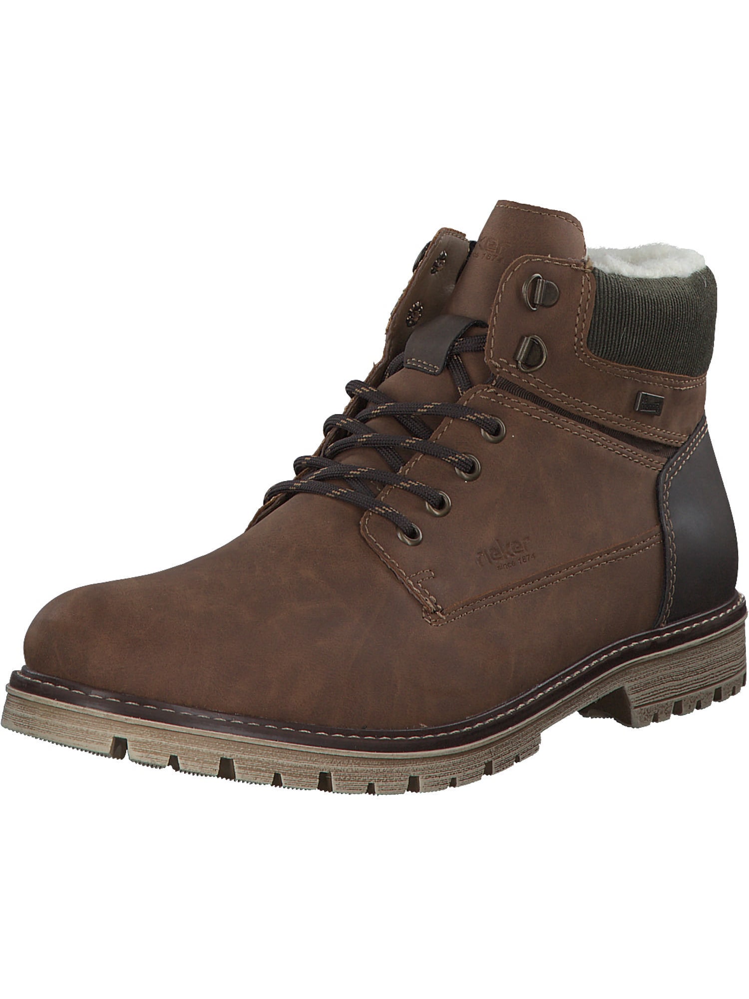 Rieker Bocanci cu șireturi  maro coniac / maro închis