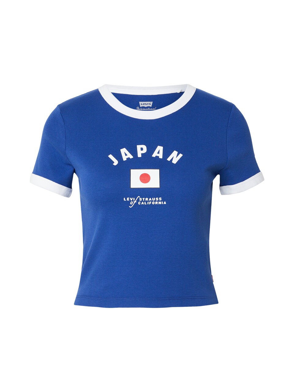 T-shirt 'Japan Ringer Tee' royalblå / röd