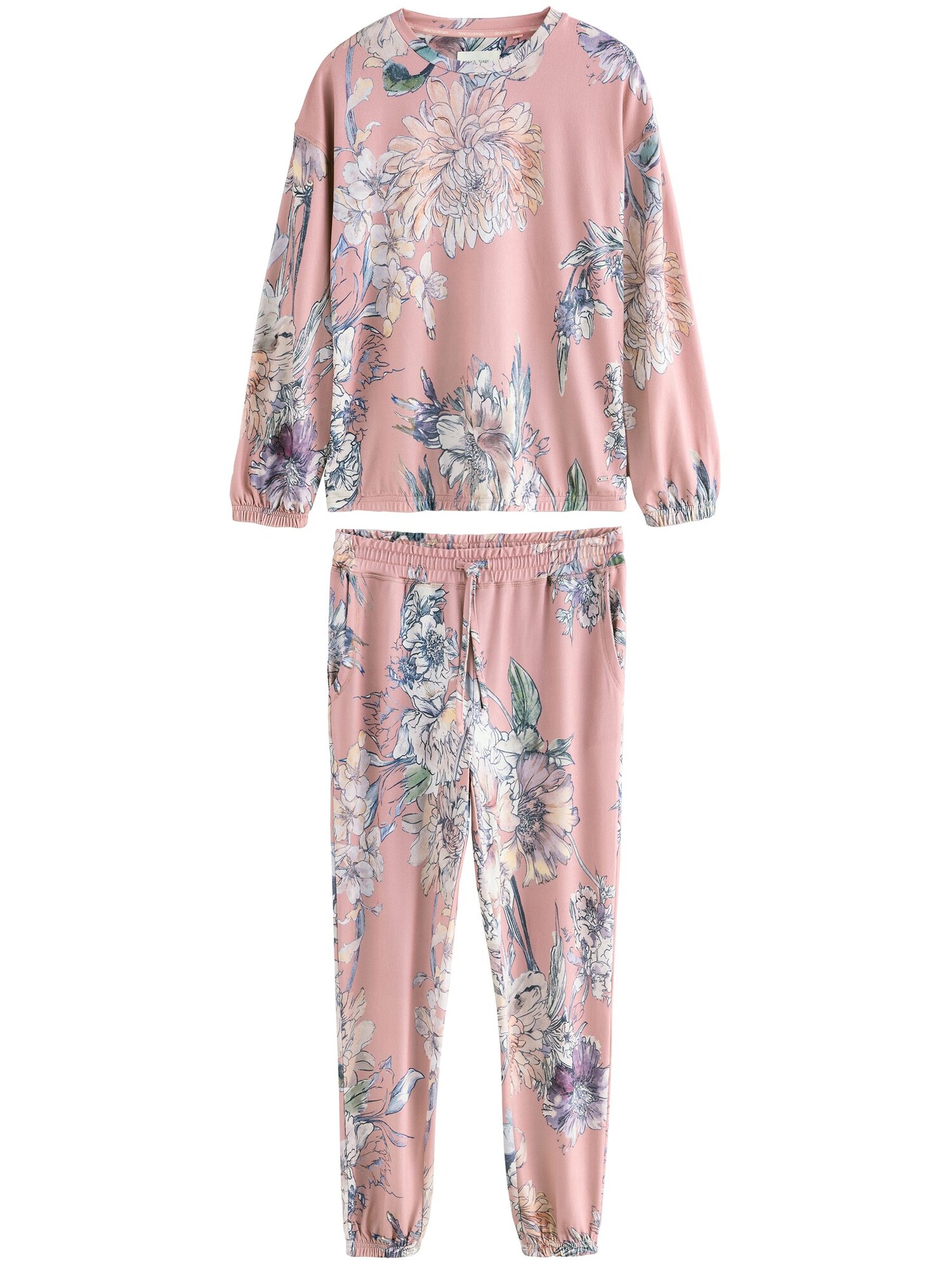 Next Pijama  albastru marin / verde / roz pal / alb