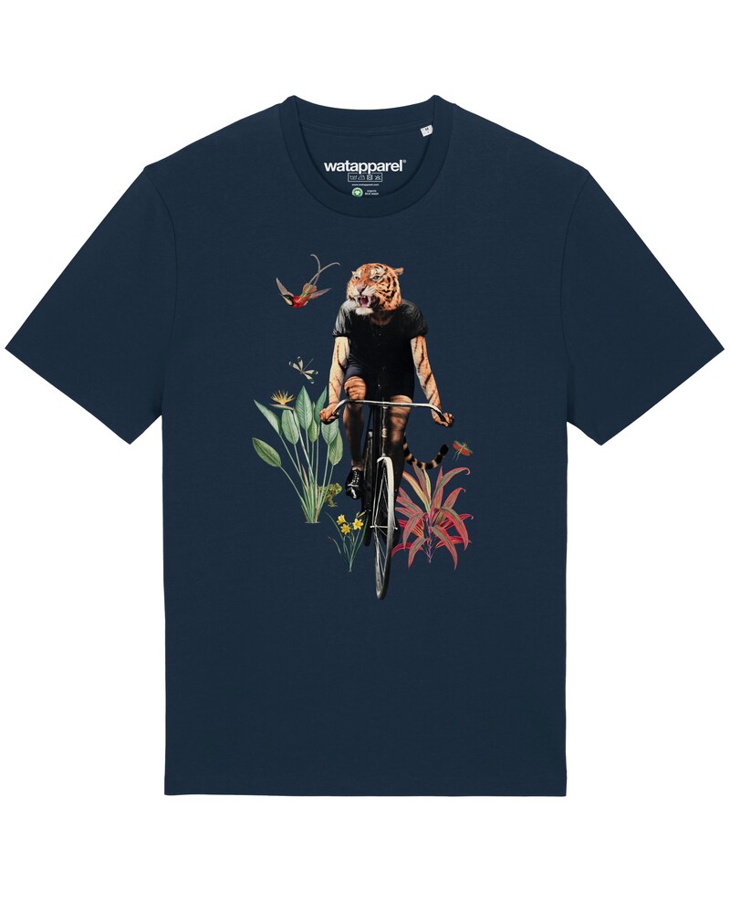 Watapparel Shirt 'Fancy Tiger' Herren Größe M dunkelblau / mischfarben
