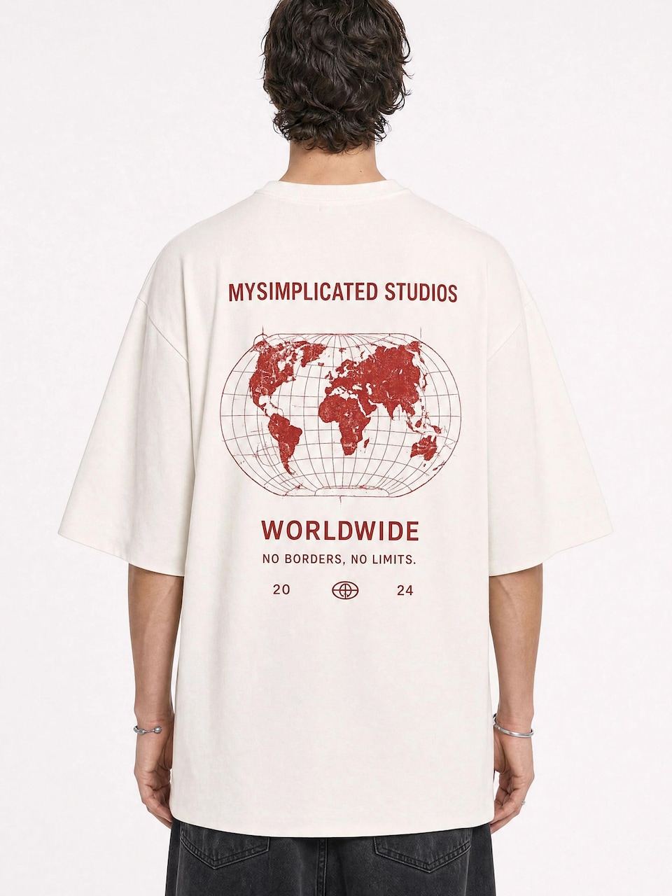 Oversize t-shirt 'Worldwide Ivory'