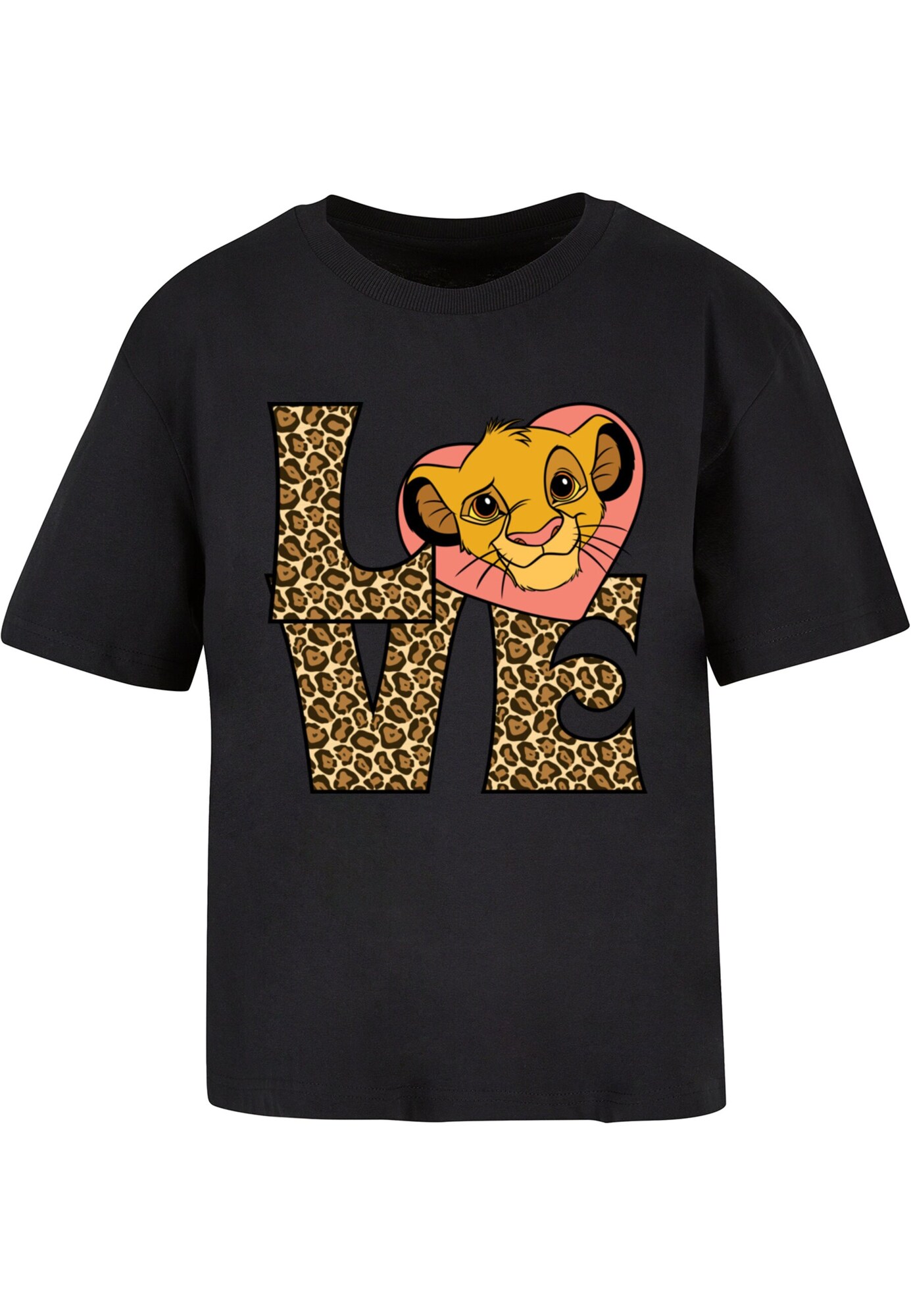 Merchcode Tricou Simba Love  bej / maro / roz deschis / negru