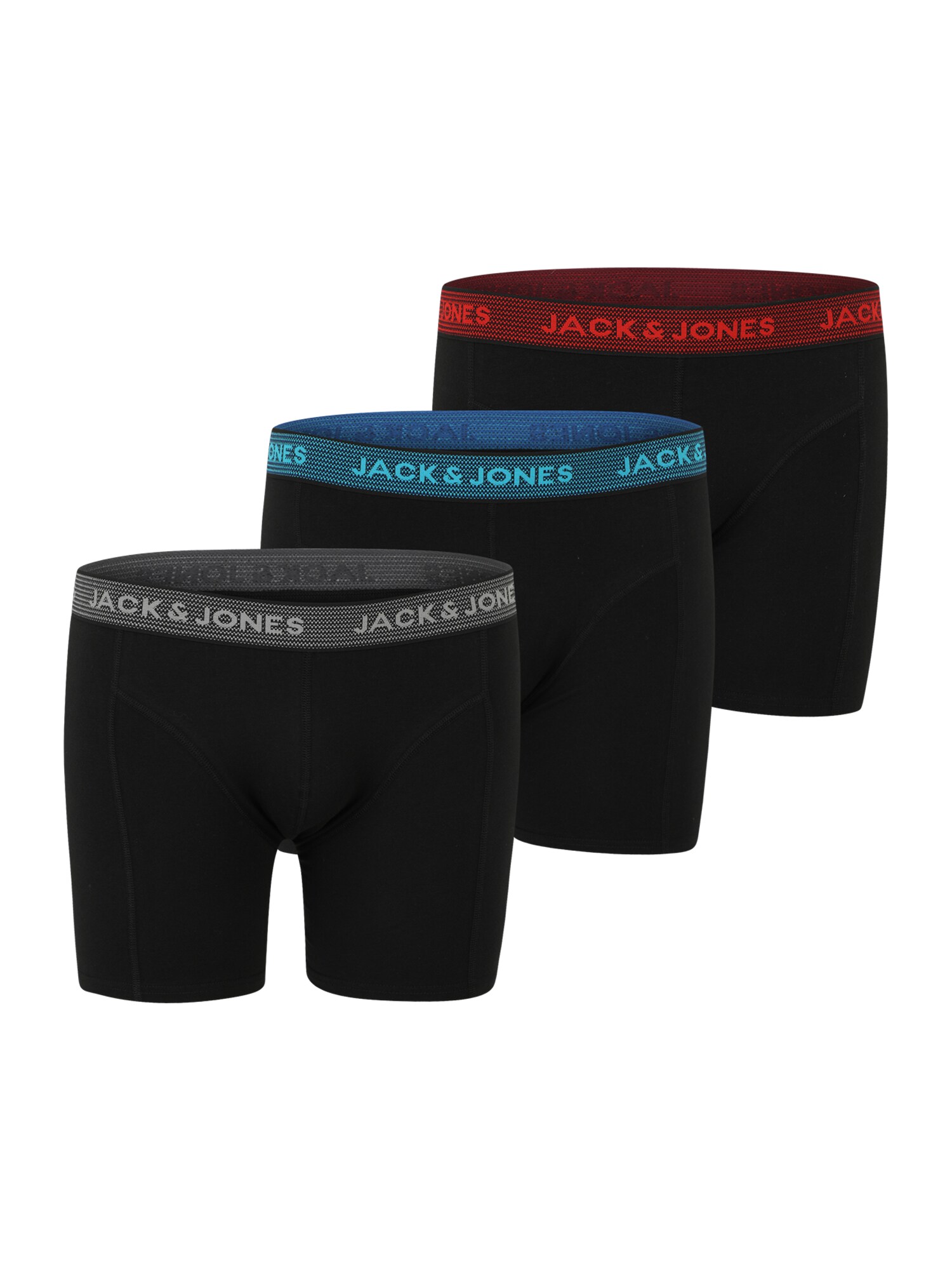 Jack & Jones Plus Boxerky  azúrová / sivá / antracitová / krvavo červená