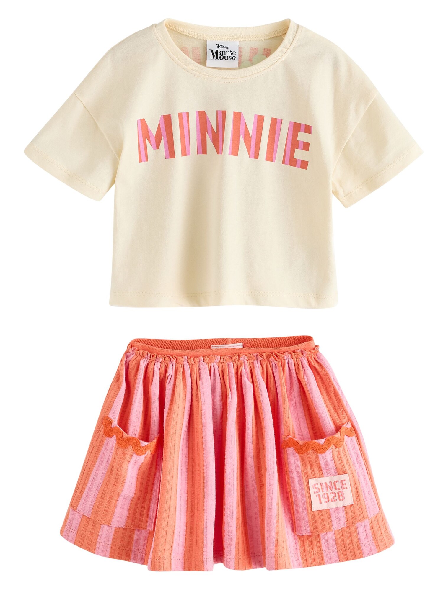 Next Set Minnie Mouse  verde deschis / portocaliu deschis / portocaliu închis / roz