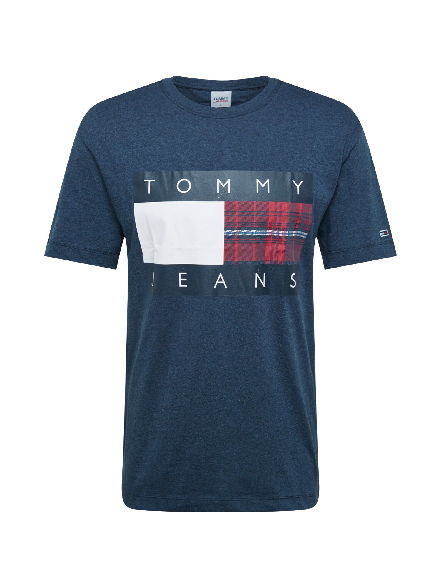 Tommy Jeans Marškinėliai 'PLAID'  margai mėlyna / tamsiai mėlyna / balta / raudona