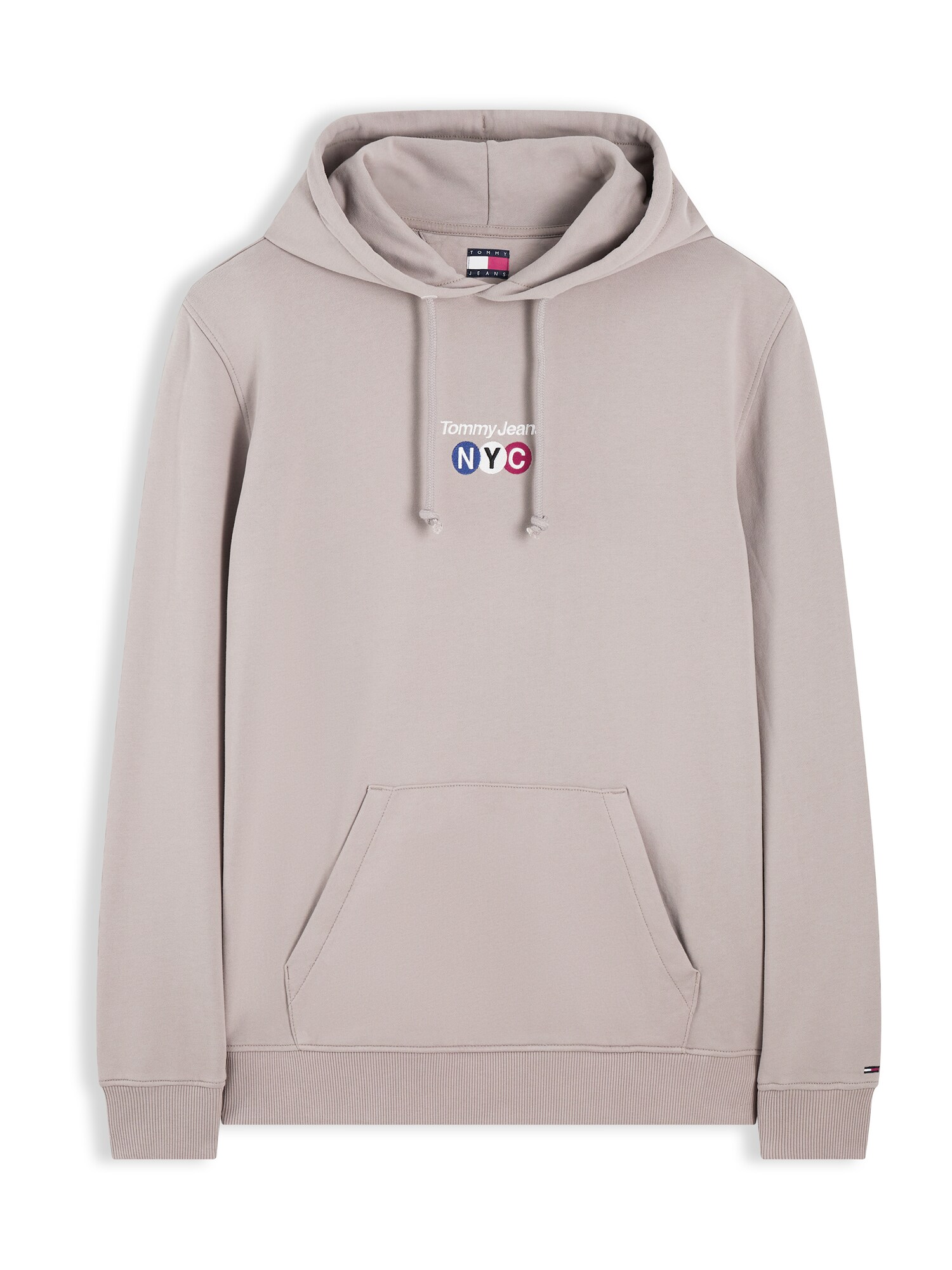 Tommy Jeans Bluză de molton NYC albastru / gri taupe / roșu / alb