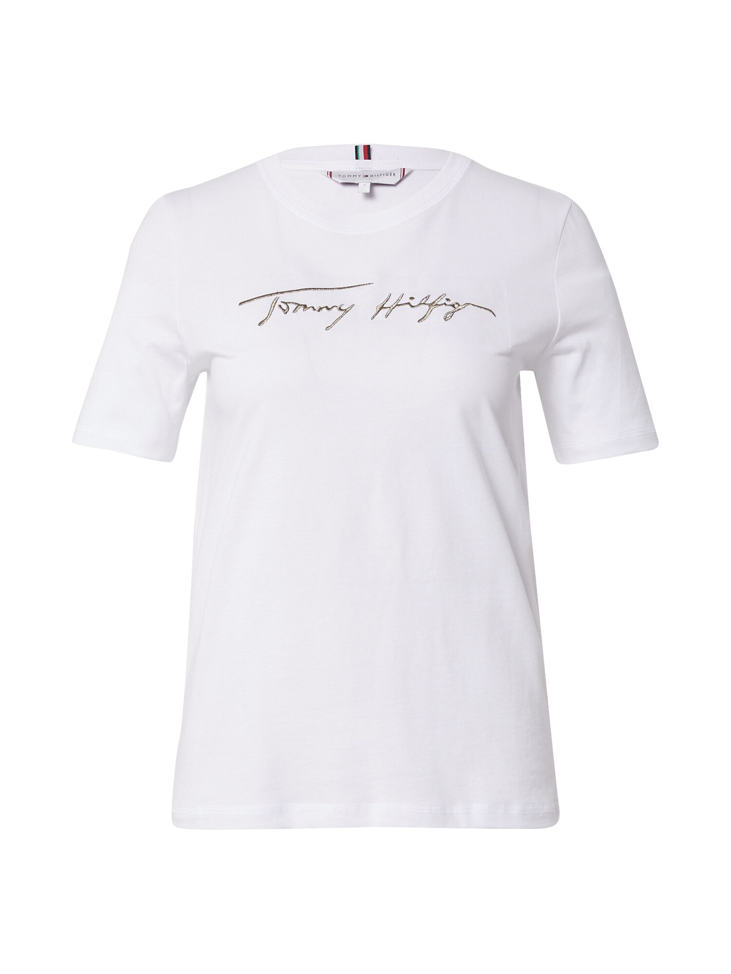 TOMMY HILFIGER Marškinėliai  balta / auksas