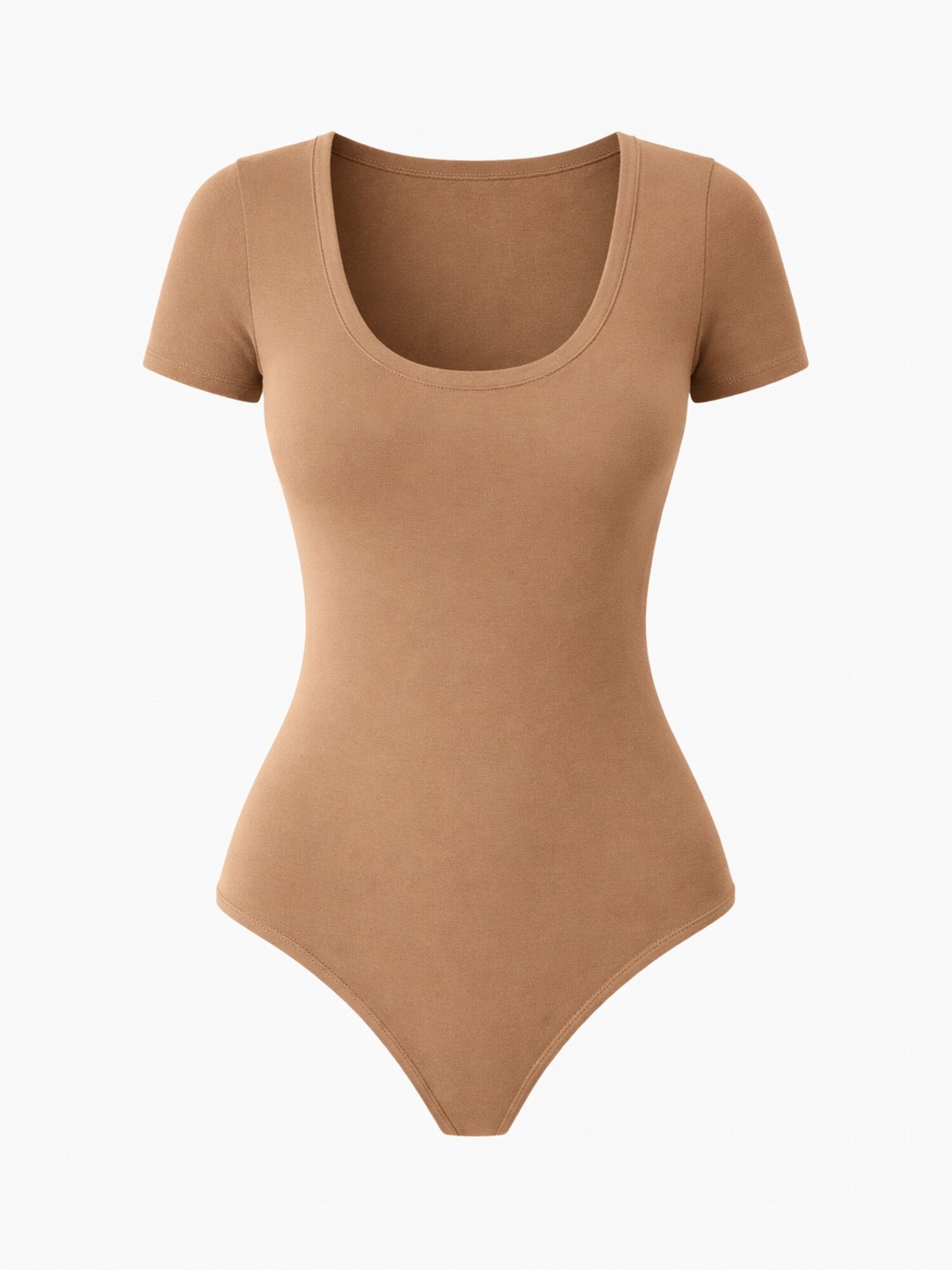 LEAFLETIC Body 'Leafletic Women’s Short Sleeve U-Neck Bodysuit' marrón