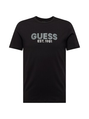 GUESS Camiseta 'CLASSIC'  negro / blanco
