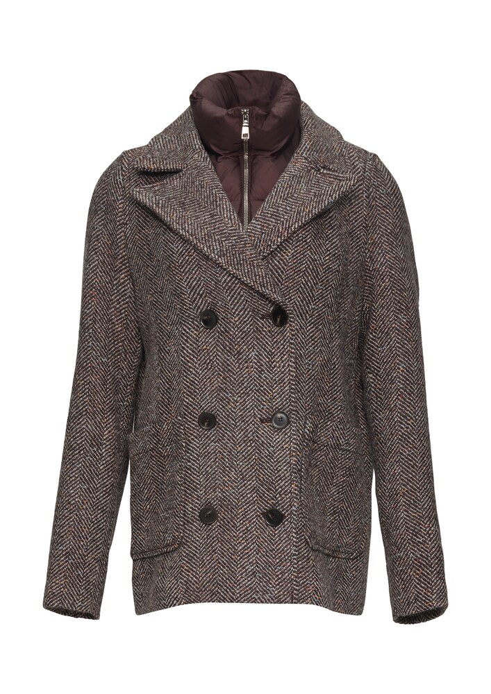 s.Oliver Mantel Damen Größe L dunkelbraun / grau / aubergine Wintermantel