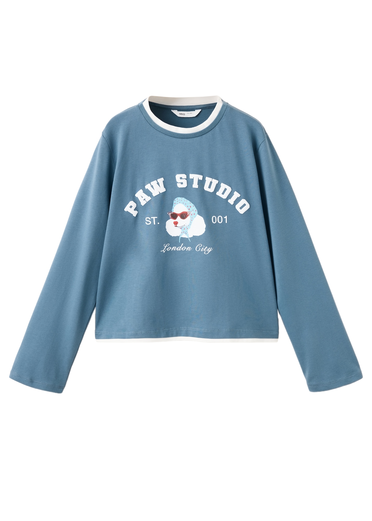 MANGO KIDS Tricou STUDIO albastru fumuriu / albastru deschis / roșu / alb