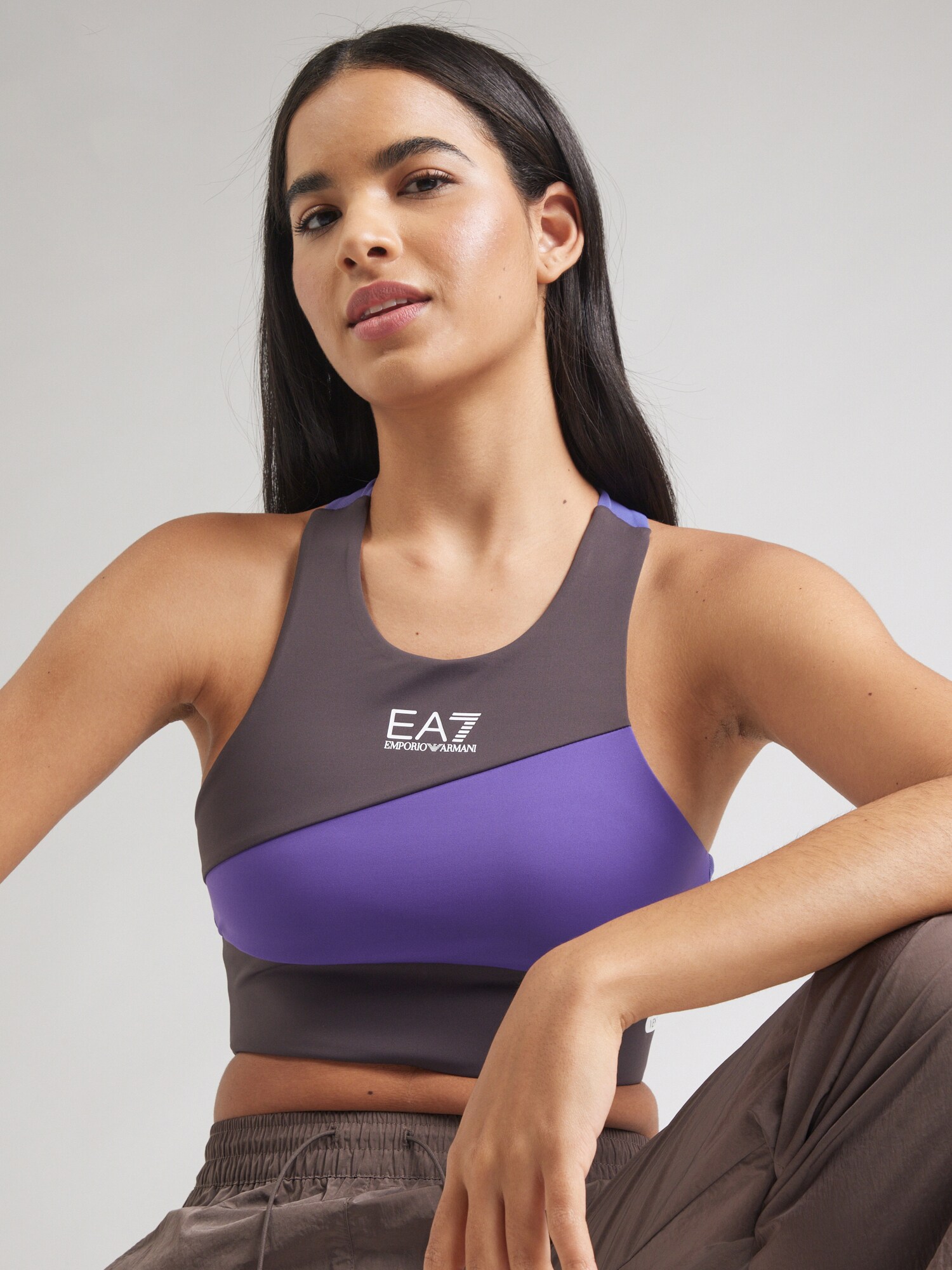 EA7 Emporio Armani Sportmelltartók  sötétszürke / lila / fehér termék 2. képe