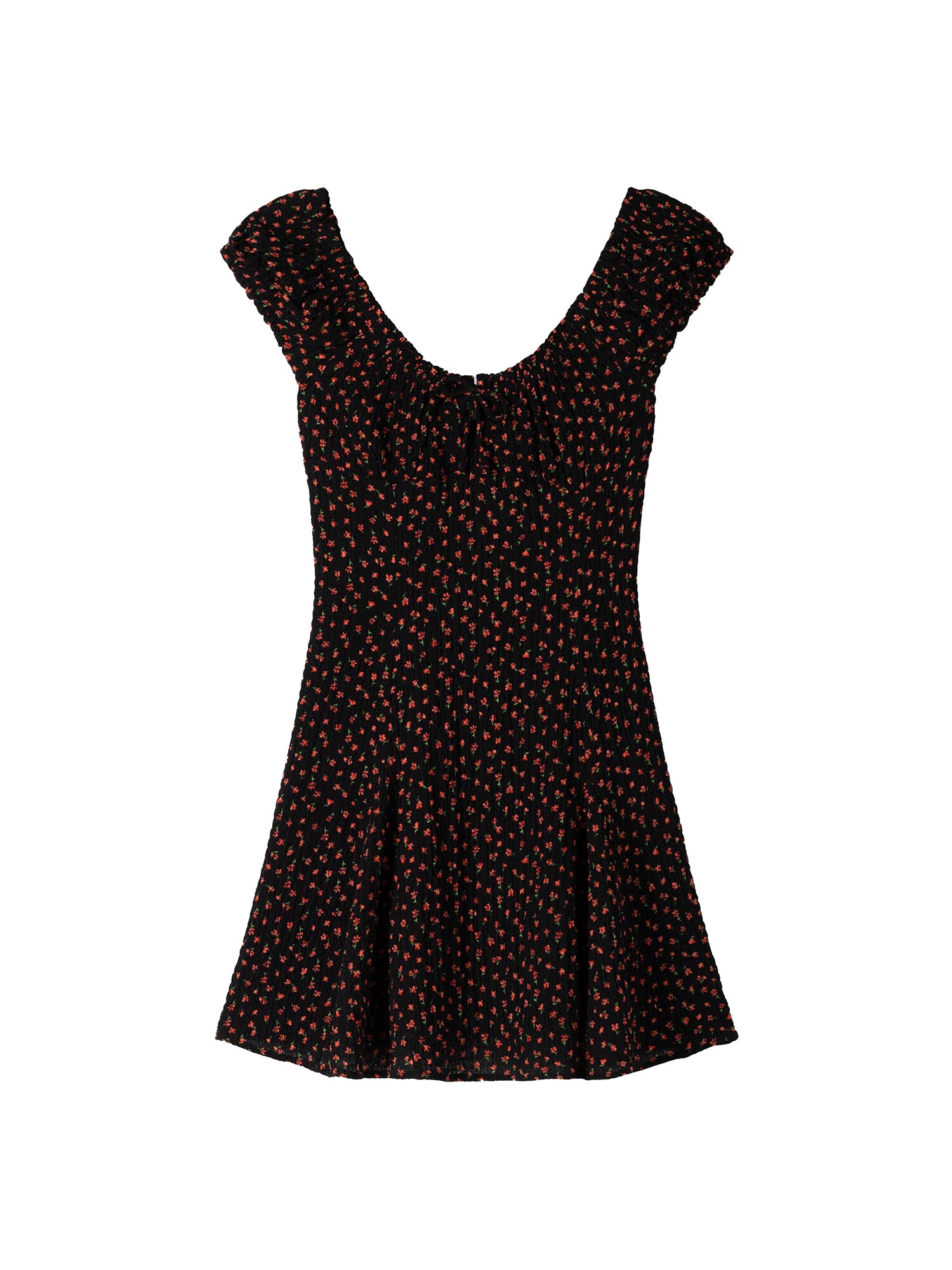 Bershka Rochie de vară  verde deschis / roșu / negru