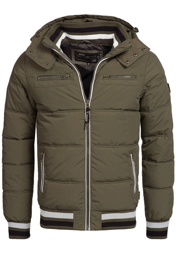 INDICODE JEANS Winterjacke 'Marlon' Herren Größe L oliv / weiß