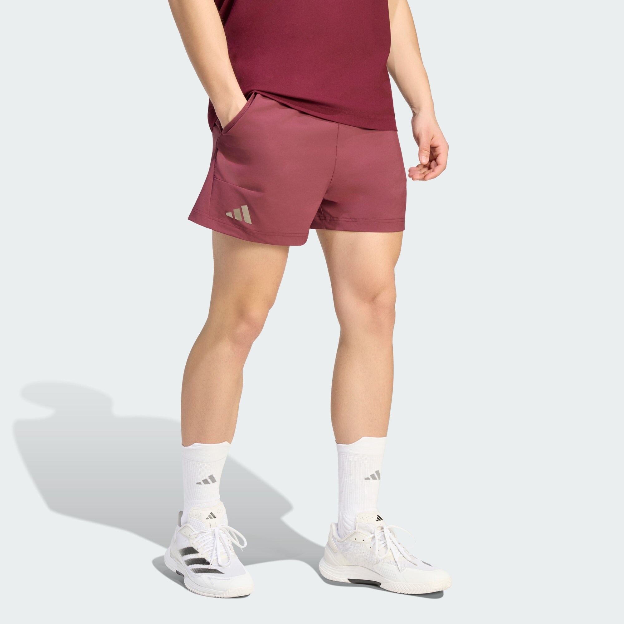 ADIDAS PERFORMANCE Pantalón deportivo gris oscuro / rojo carmesí – imagen 2