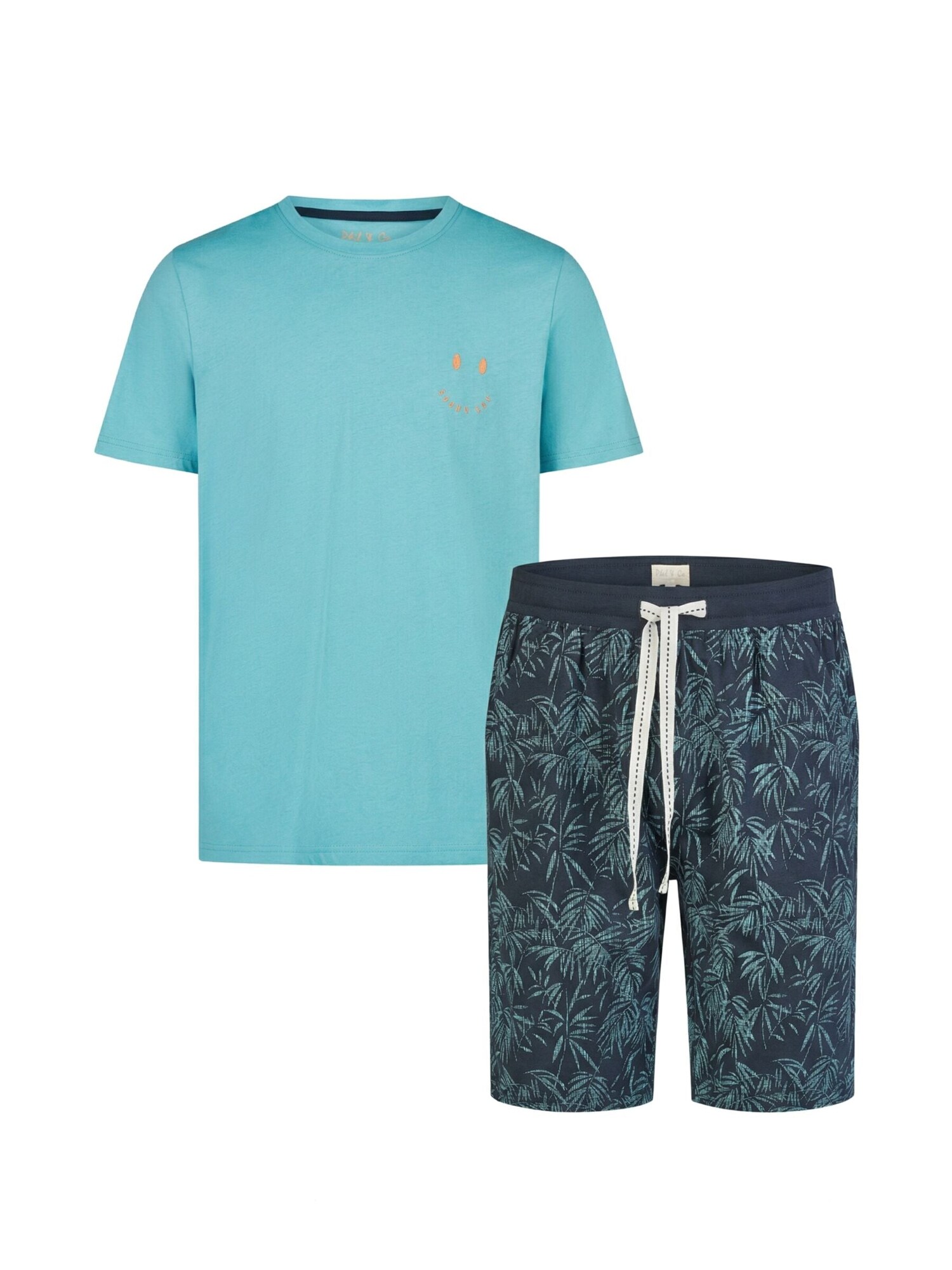 Phil & Co. Berlin Pyjama Kurz Phil & Co. Berlin Mens Shorty Set Cotton Pyjamas With Fashionable Print & Colour Gradient, Spring/Summer, Sxxl