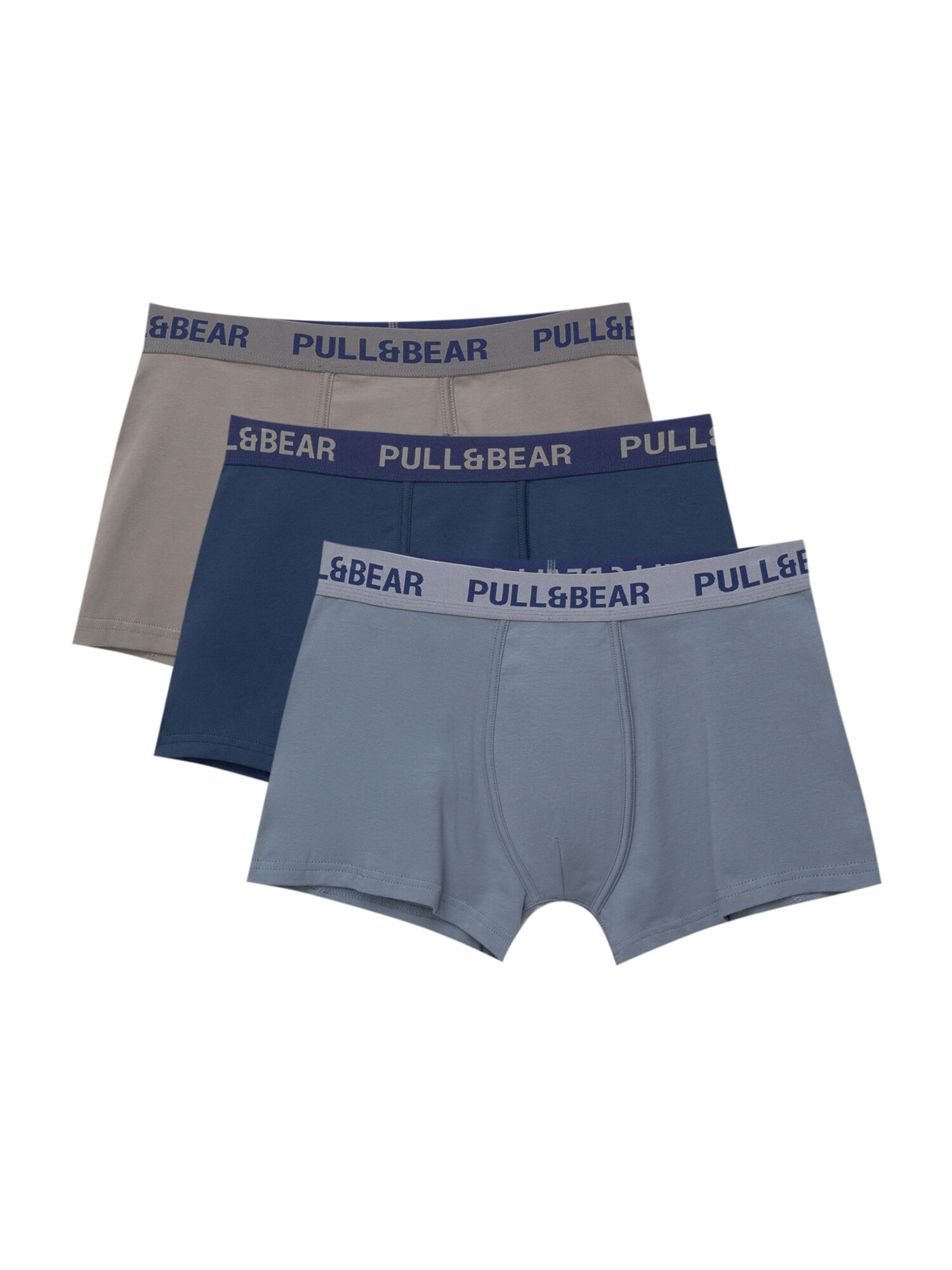 Pull&Bear Boxeri  bleumarin / albastru porumbel / gri taupe