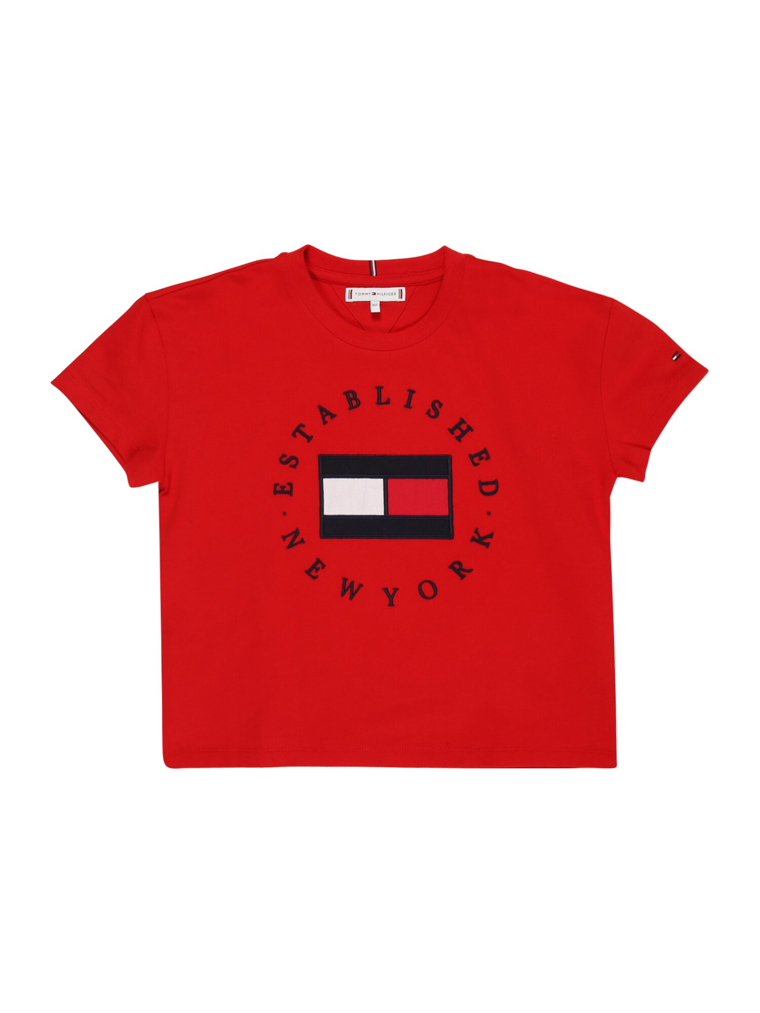 TOMMY HILFIGER Marškinėliai 'HERITAGE'  raudona / tamsiai mėlyna / balta