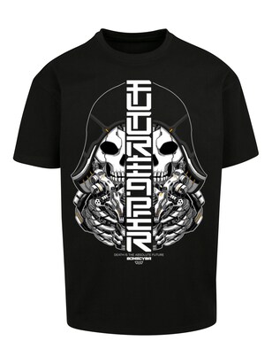 F4NT4STIC Shirt ‘Cyber Bone Futureaper CYBERPUNK STYLES’ Zwart / Wit