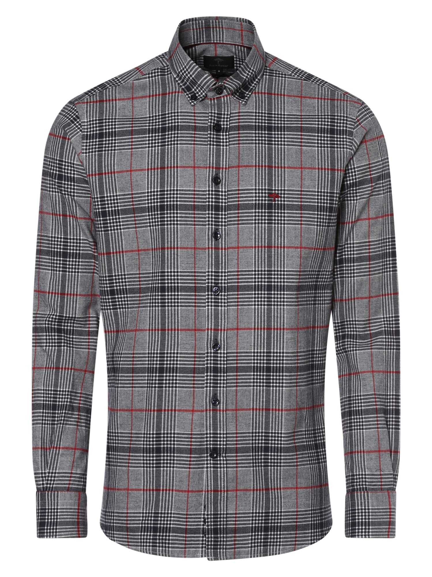 FYNCH-HATTON Marškiniai pilka / antracito spalva / raudona / balkšva