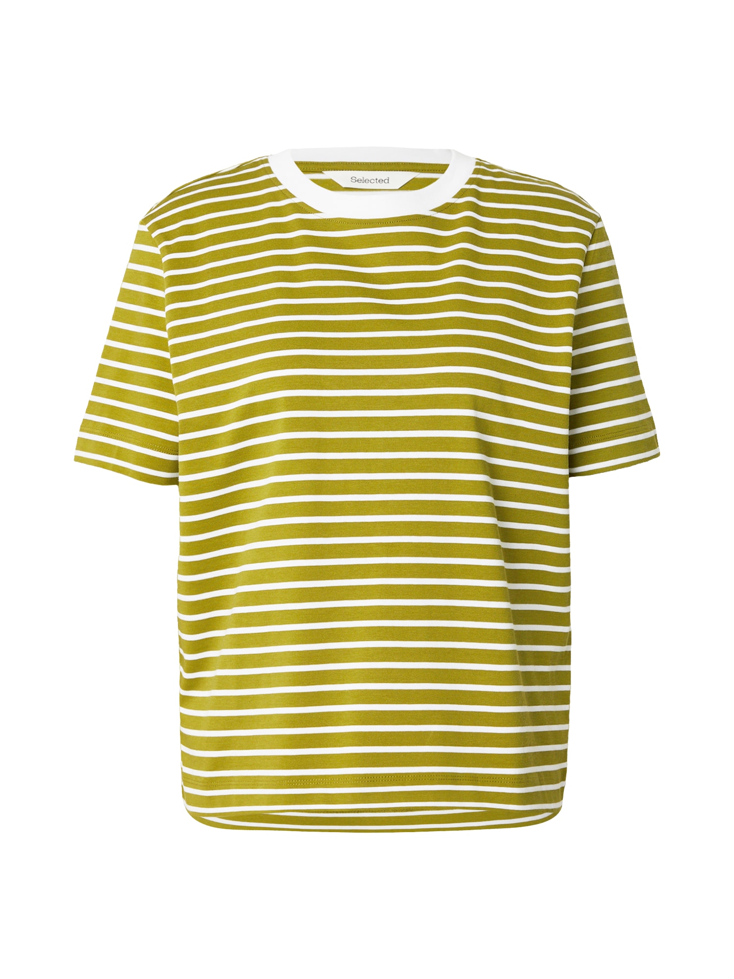 SELECTED Tricou SLFESSENTIAL crem / oliv