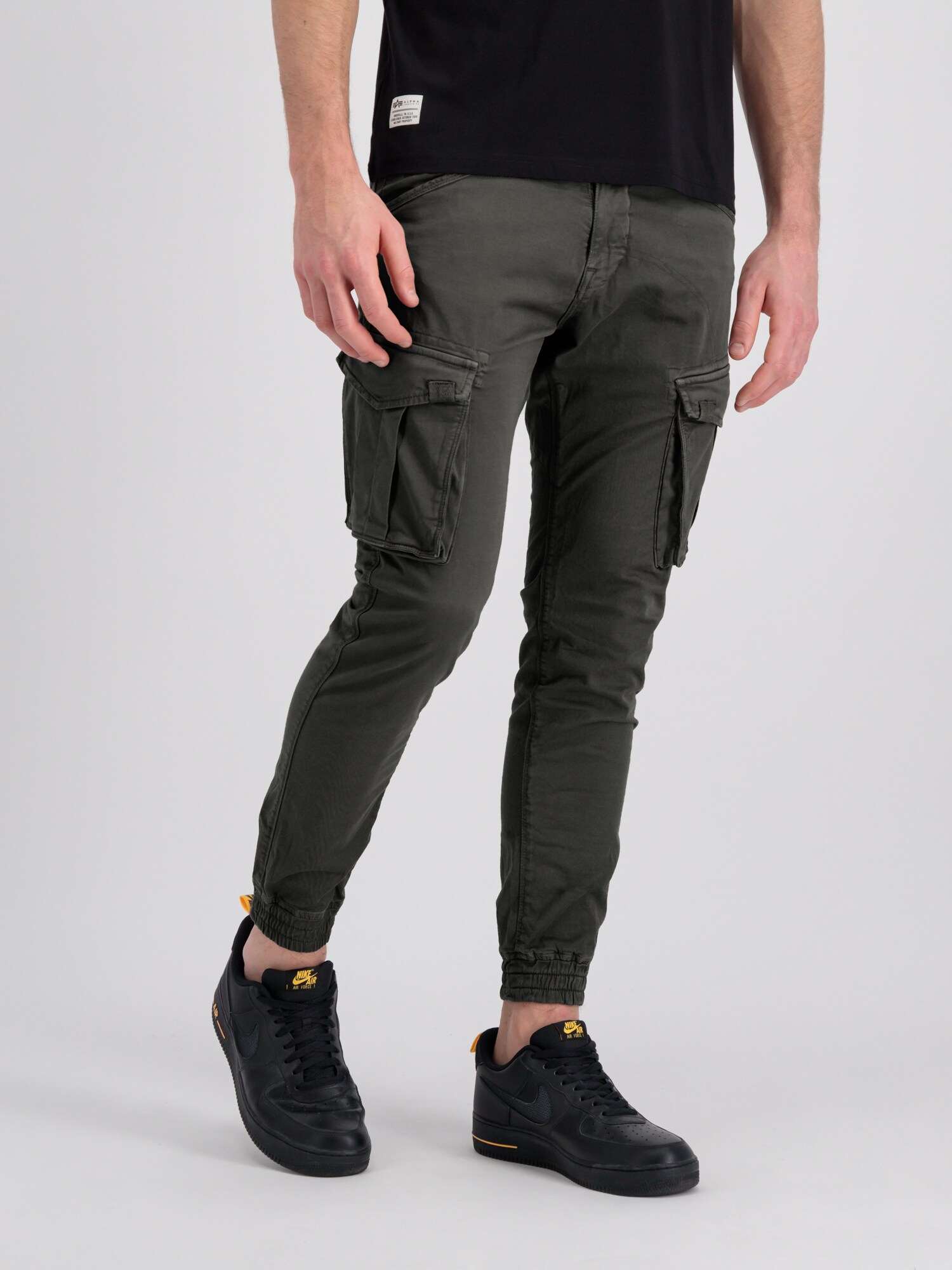 ALPHA INDUSTRIES Pantalón cargo 'Spy'  antracita / rojo – imagen 4