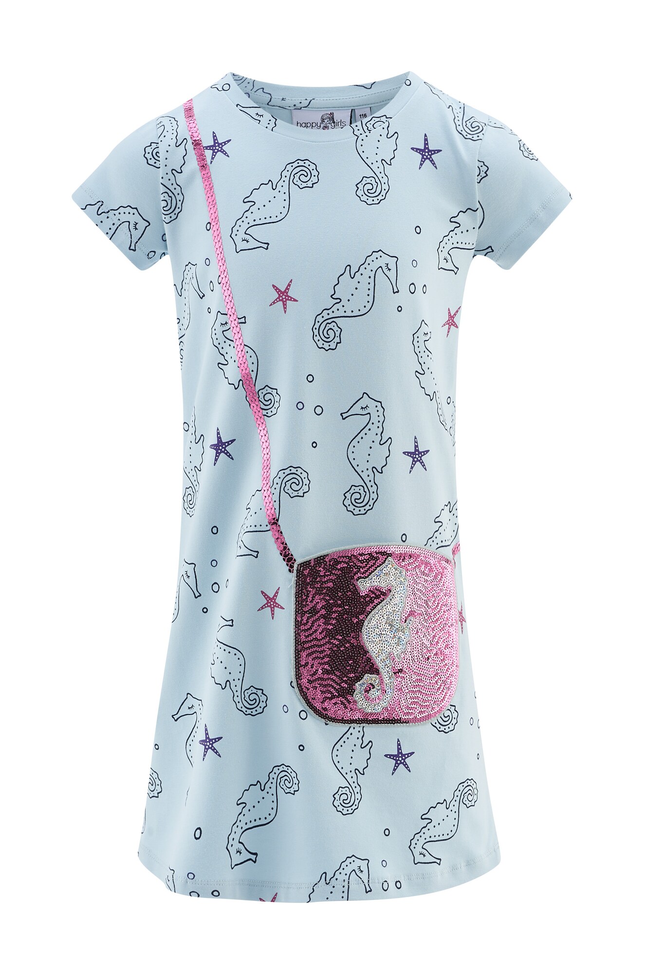 happy girls Rochie  albastru deschis / gri / roz / negru