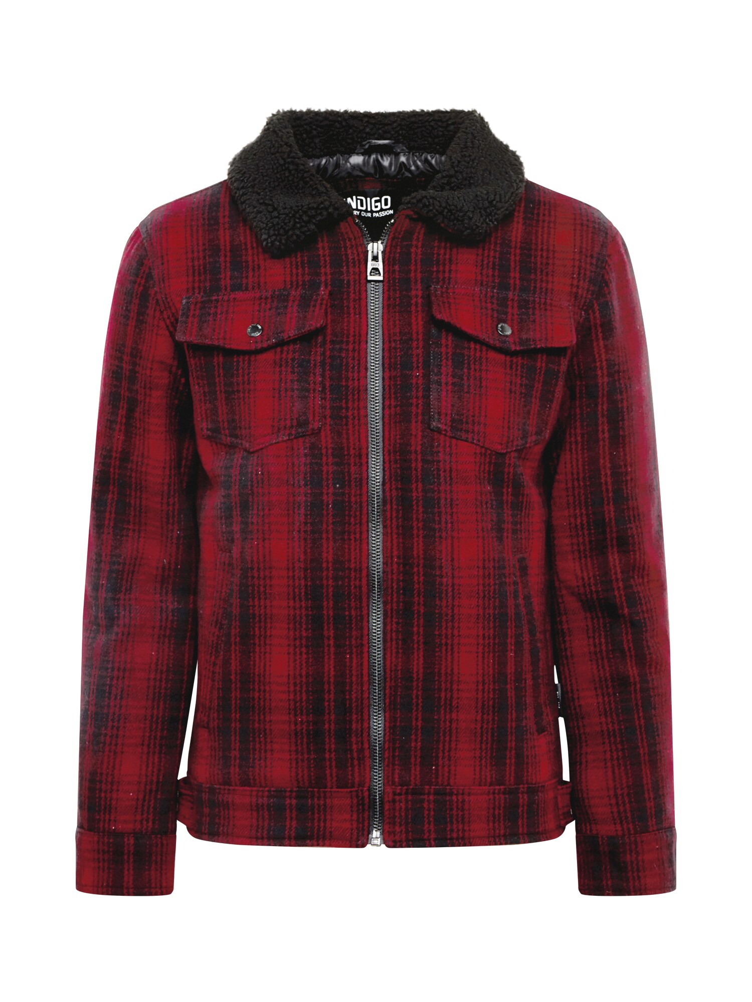 INDICODE JEANS Demisezoninė striukė 'Olsen'  raudona / juoda