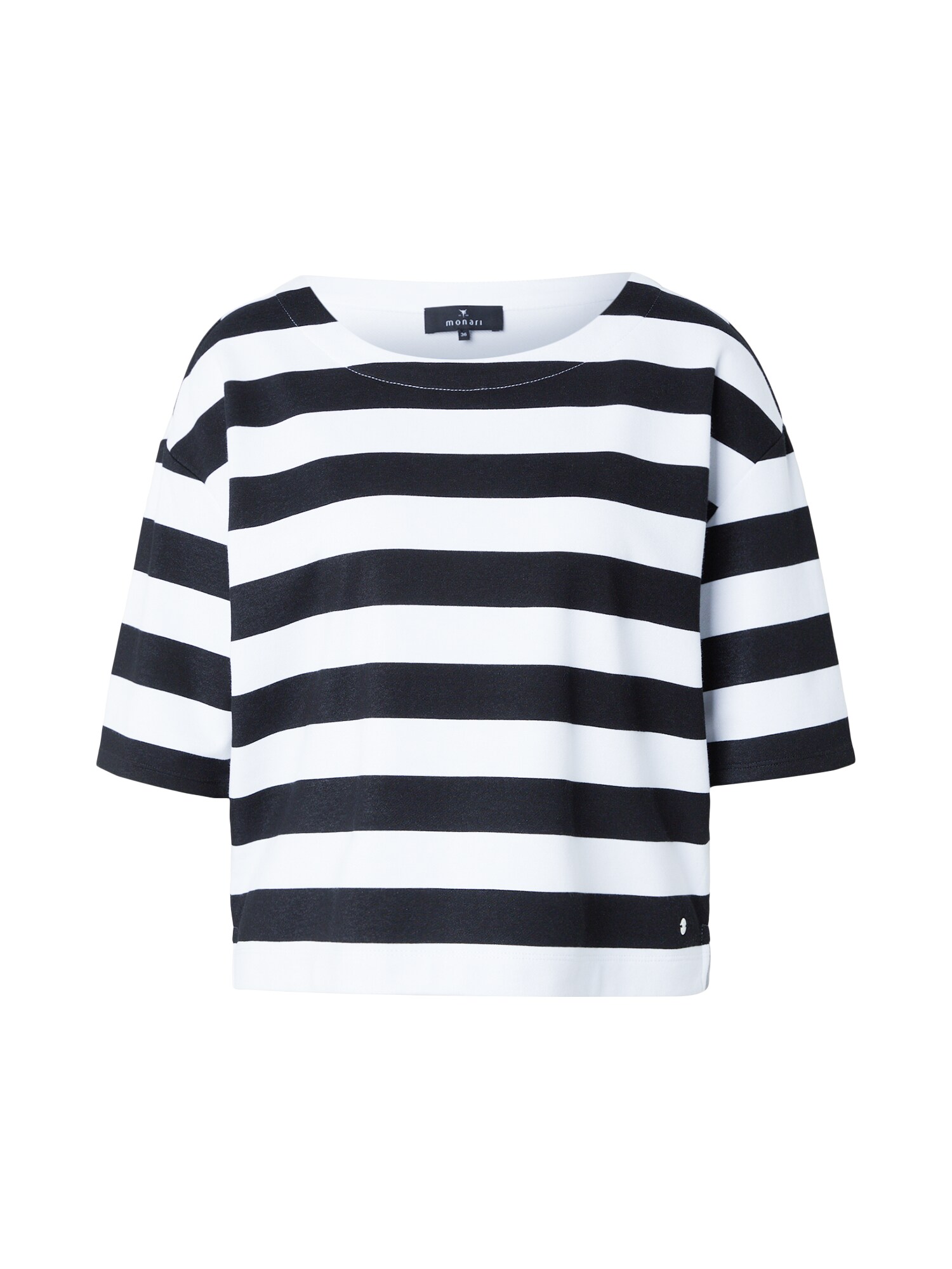 monari Sweater majica  crna / bijela