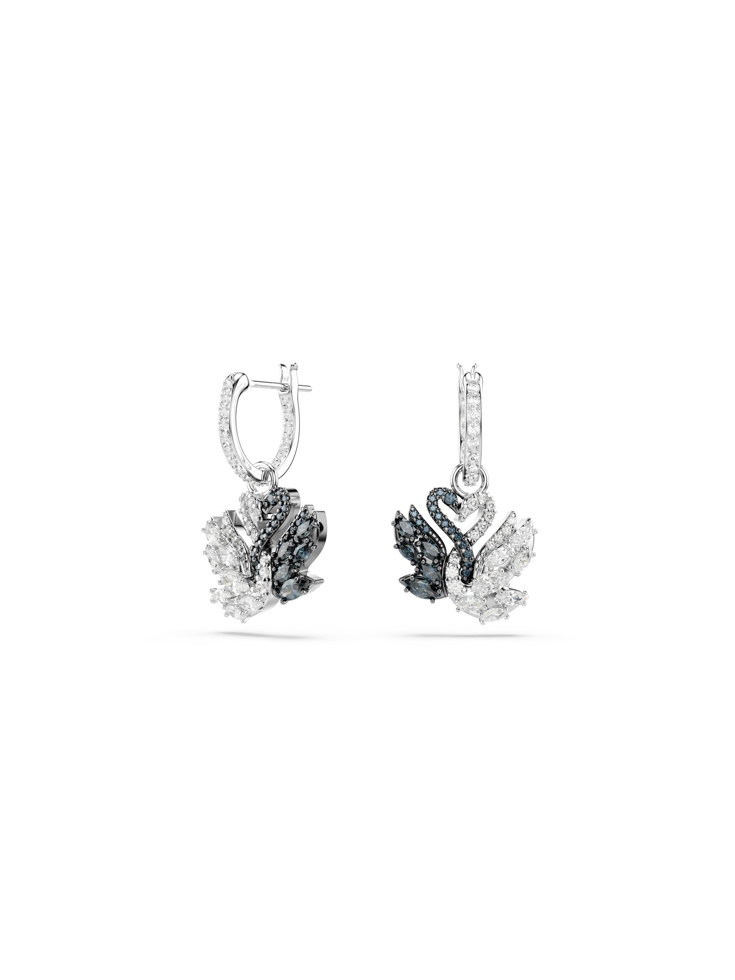 Swarovski Fülbevalók 'Swan'  fekete / ezüst / fehér akciós termékkép 1