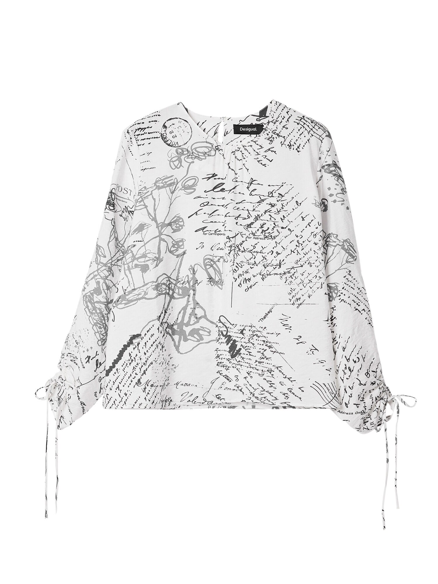 Desigual Bluză  negru / alb