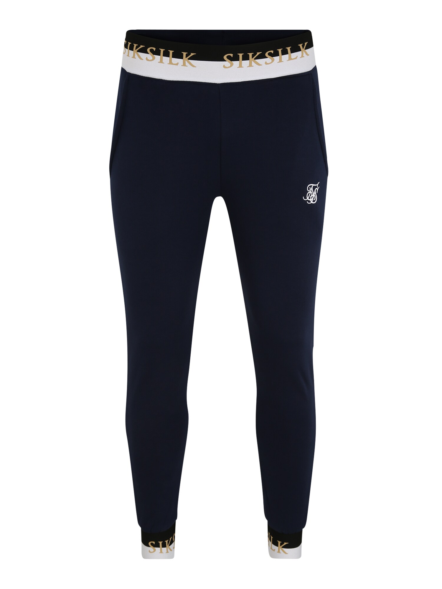 SikSilk Kelnės  tamsiai mėlyna / balta / aukso geltonumo spalva / juoda