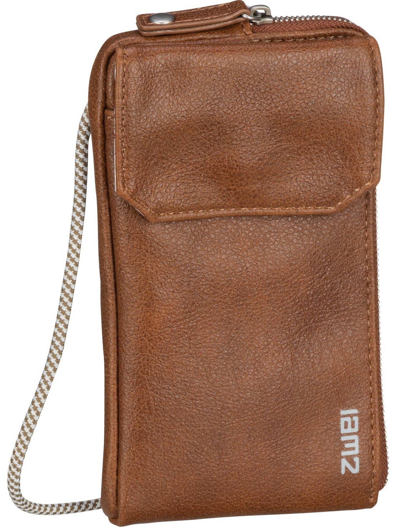 Zwei Smartphonehoesje 'Mademoiselle' Cognac / Wit