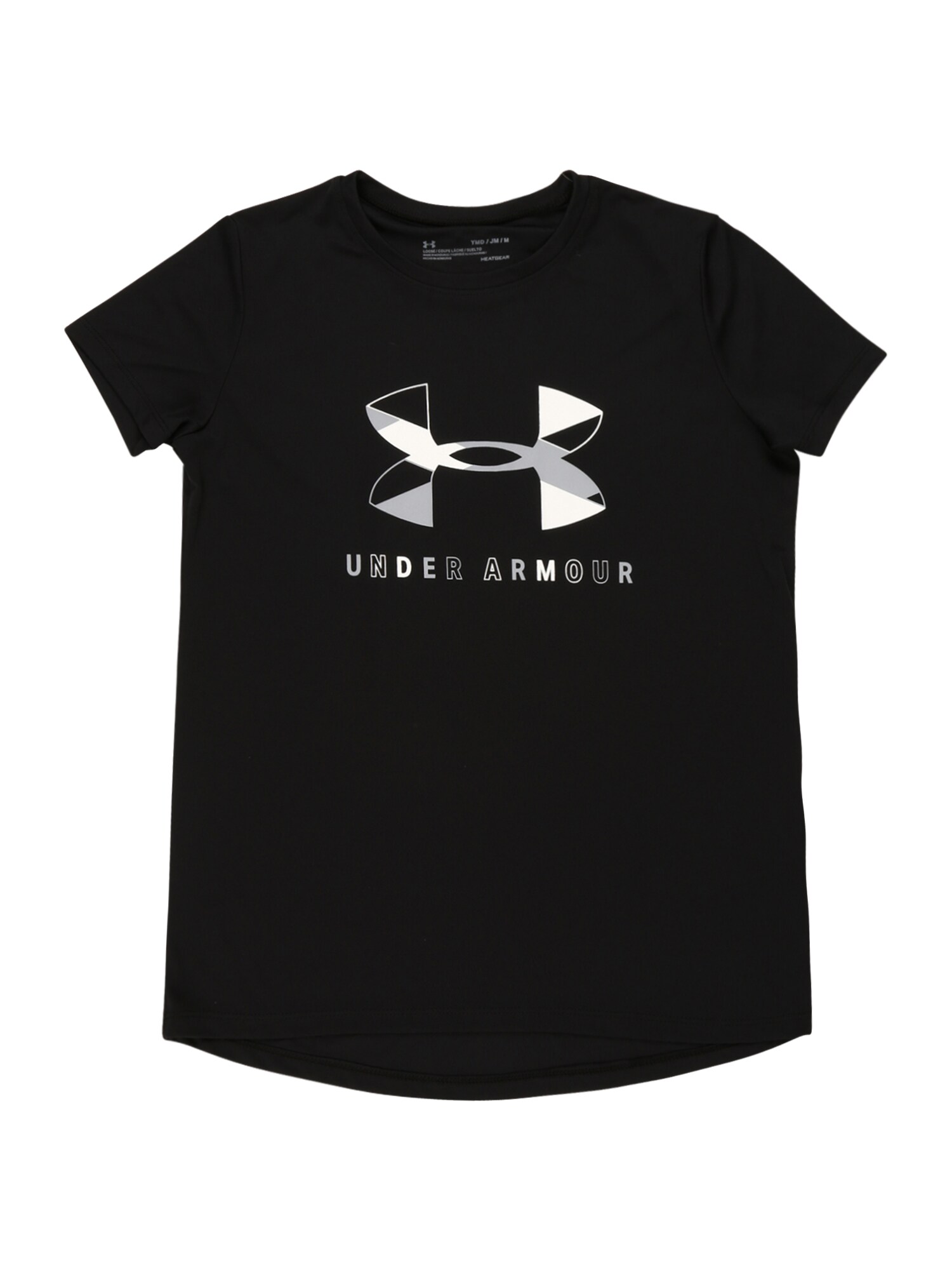 UNDER ARMOUR Sportiniai marškinėliai  juoda / pilka