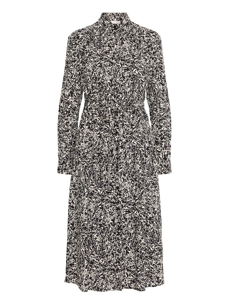 b.young Blusenkleid 'JOSA' Damen Größe 48 schwarz / weiß Winterkleid